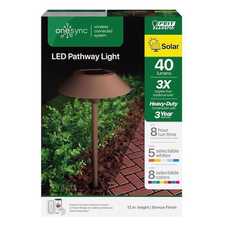 Feit Electric Feit OneSync Bronze Solar Powered 40 W LED Pathway Light 1 pk PATH/SYNC/SOLBZ